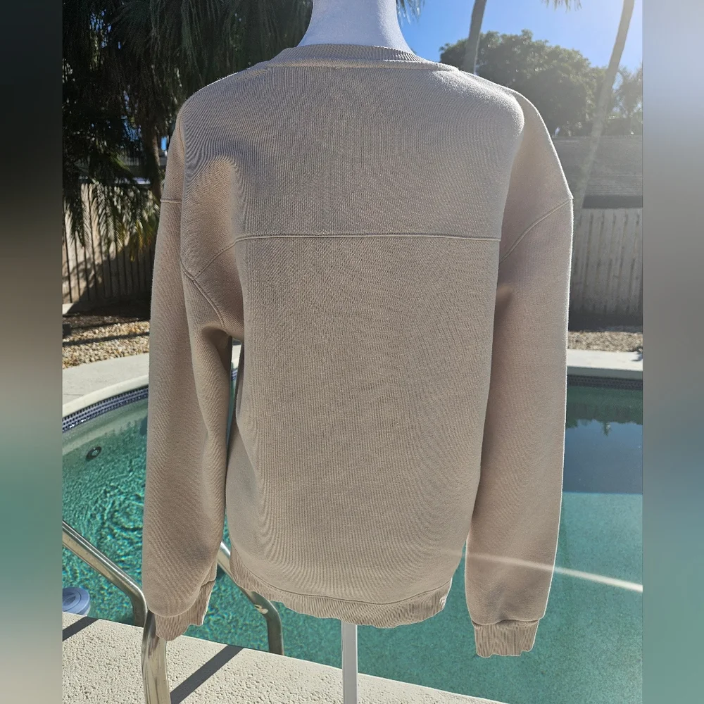 NEW Zara Sweatshirt Size S Beige Eclectic Streetwear Contemporary Casual - Picture 6 of 11